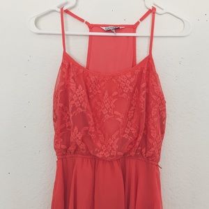 pink halter high low dress